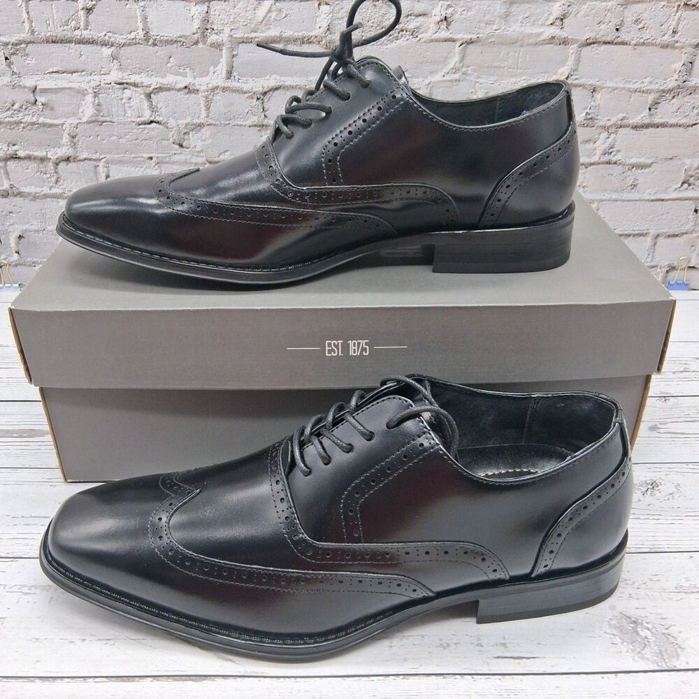 Stacy Adams Wardell Wing tip Lace-Up Oxford Mens Size 9.5 M Square Toe 20139